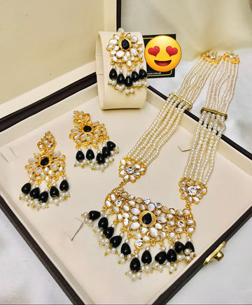 Kundan Mala Set: Dark Green, Black, Maroon – Perfect for Every Occasion